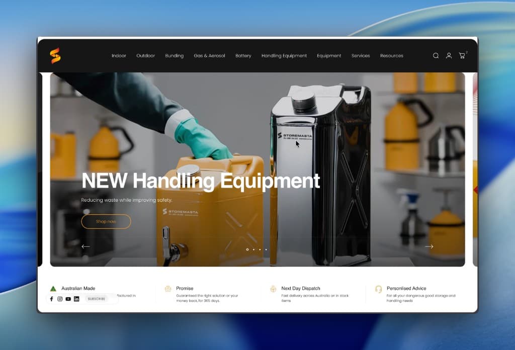 Storemasta Shopify storefront in a Mac-style Screen Studio frame